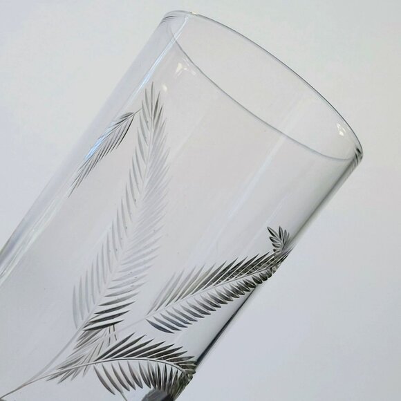 Vintage Etched Wheat Tumbler Glasses Set of 2, Mid Century Modern Glassware - Picture 4 of 10
